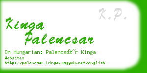 kinga palencsar business card